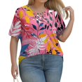 thumbnail image 6 of TQWQT Plus Size Tunic Tops for Women Sexy Summer V Neck Criss Cross T Shirts Floral Graphic T-Shirt Short Sleeve Tops Large Casual Tunics Blouses 4XL, 6 of 6