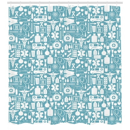 Apothecary Shower Curtain Cation Hospital Health Care Ambulance Apothecary Shower Curtain Cation Hospital Health Care Ambulance Emergency Surgeon Doctor Ilration Fabric Bathroom