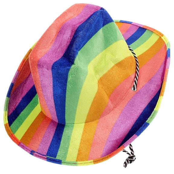 LULULION pride hats women Cowboy Hat Rainbow 1Pcs Wide Brim Costume Accessory for Adults