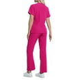 thumbnail image 4 of WULMLEO Womens Scrubs Outfits 2 Piece V Neck Stretch Scrub Sets Petite Short Sleeve Trendy Nurse Uniform Shirts and Joggers Soft Comfortable Spring Medical Nursing Workwear Hot Pink 2XL, 4 of 4