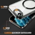 thumbnail image 6 of Dteck Magnetic for iPhone 16e Case with Screen Protector Electroplated TPU Frame Compatible with MagSafe Hard PC Clear Back Shockproof Phone Case for iPhone 16E,Black, 6 of 7