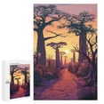 thumbnail image 3 of Jigsaw Puzzles - A Stone Path through A Forest at Sunset, with Tall Baobab - Like Trees1000 PCS，Challenging Puzzle Perfect for Game Nights, 3 of 5