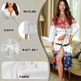 thumbnail image 6 of Yuyamidu Snowman Robe for Women Spa Robes Womens Pajamas Dress Christmas V-Neck Bathrobe for Sleeping Clothes Sexy Long Sleeve Gowns Sleepwear Size 2XL, 6 of 7