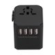 thumbnail image 1 of Enchufe Adaptador de viaje internacional Sincero con 4 puertos USB Puerto tipo C para Reino Unido UE EE UU JP AU CN 100 ~ 240 V negro, 1 of 10