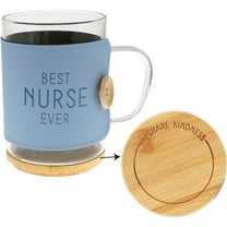 Pavilion Gift Company - Nurse - 16 oz Wrapped Glass Mug with Coaster Lid