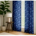thumbnail image 4 of Vargottam 84 Inch Rod Pocket/Back Tab Cotton Curtains for Windows and Doors - Light Filtering Cotton - Light Filtering Drapes For Doors - Set of 2 Panels, 52"x84" - Floral & Leaf Print (Blue), 4 of 8