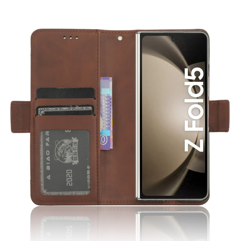 L V Premium Leather Case with Back Stand Z Fold 4
