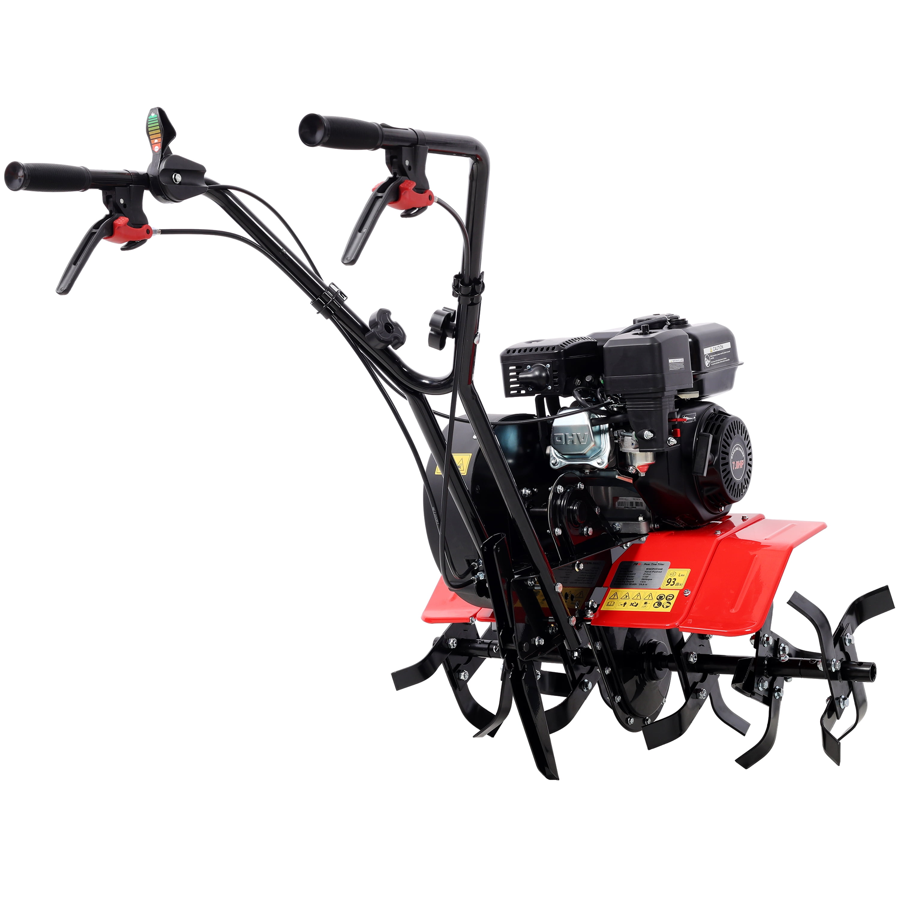 Power Tiller, 7HP Gas Engine 212CC, 6 Blades 32.5" Wide and 10" Deep Cultivator, Garden Soil Prep for Planters and Vegetable Beds