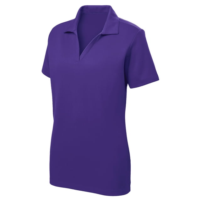 Gravity Threads Womens Racer Mesh Polo - Purple - Small