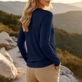 thumbnail image 5 of Women's Long Sleeve Shirts Crew Neck Comfort Lightweight Casual Tops Solid Basic Tee Loose Fit Winter Fashion Outfits, 5 of 10