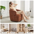 thumbnail image 5 of BRILHAMEZ Swivel Accent Chair Chenille Barrel Armchair for Living Room Bedroom,Brown, 5 of 6