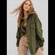 thumbnail image 4 of Chaqueta de Larga con Solapa Suelta para Mujer, Cárdigan Irregular con Bolsillo de Verde XL, 4 of 8