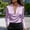 Purple, variant on Antqov Satin Tops for Women, Solid Color Silk V Neck Lapel Casual Long Sleeve Blouses, Office Elegant Soft Loose Comfortable Dress Shirts