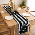 thumbnail image 3 of American Flag Table Runner - 108 Inch Long, Kitchen Dining Table Runner Dresser Scarves, Black US Flag Eagle Farmhouse Decor for Coffee Tables Wedding Party Banquet, 3 of 8