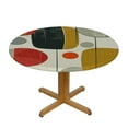 thumbnail image 3 of Nawypu  Mid Century Tablecloth, Vintage Shapes Design Modern Style Table Cover, Water Resistant Wipeable Tablecloths for Kitchen Dinning Room Decor Round, 3 of 7