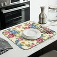 thumbnail image 5 of Microfibre Drying Mat for Kitchen Rose Floral Print Dish Drying Drainer Mat Absorbent Pioneer Drying Mat Washing Up for Glass, Plate & Cup 16inch X 18inch, 5 of 7