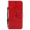 thumbnail image 6 of iPhone SE 2020 Case, iPhone 8 Wallet Case, iPhone 7 Case, Dteck Embossed Big Butterfly Magnetic Flip PU Leather Folio Stand Case Cover Built-in Card Slots & Money Pocket, with wrist Strap, Red, 6 of 8