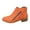 2-Orange, variant on Suede Ankle Boots for Women Casual Round Toe Low Stacked Heel Zip up Business Work Dress Fall Booties