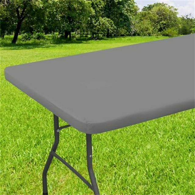 YOPTOP Rectangle Table Cloth Cover Waterproof Tablecloth 30'' x 72'' Camping Outdoor Washable Polyester Table Protector,Gray,30x72inch(76x183cm)