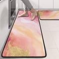 thumbnail image 2 of Kitchen Rugs Sets Of 2,Pink Gold Marble Pattern Anti Fatigue Kitchen Mat Rugs Non Slip Washable,Decorative Kitchen Floor Mats for Kitchen,Sink,Laundry,17"x47"+17"x47", 2 of 5