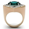 thumbnail image 2 of Two-Tone IP Rose Gold Stainless Steel Ring with Synthetic Synthetic Glass in Blue Zircon for Women Blue Zircon Stone Color Style TK1160 Size 5, 2 of 3