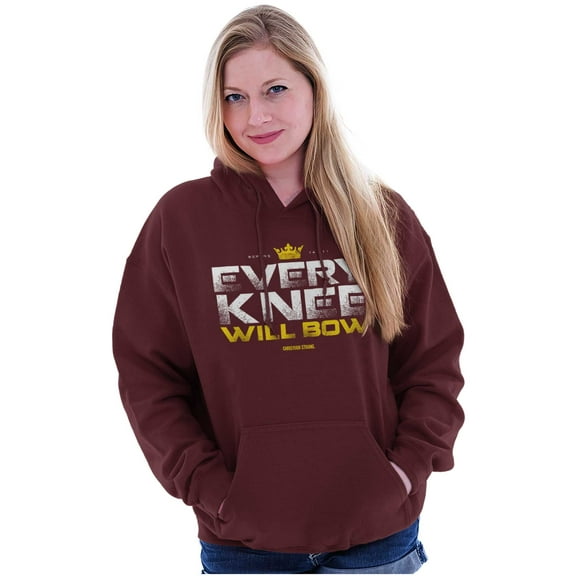 Every Knee Will Bow Scripture Hoodie Sweatshirt Women Men Brisco Brands S