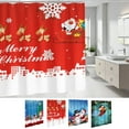 thumbnail image 5 of 4Pcs Christmas Shower Curtain Set Winter Bathroom Set with Shower Curtain and Rugs, Christmas Themed Shower Curtain Set, Winter Christmas Tree Santa Bath Accessories Set F5, 5 of 5