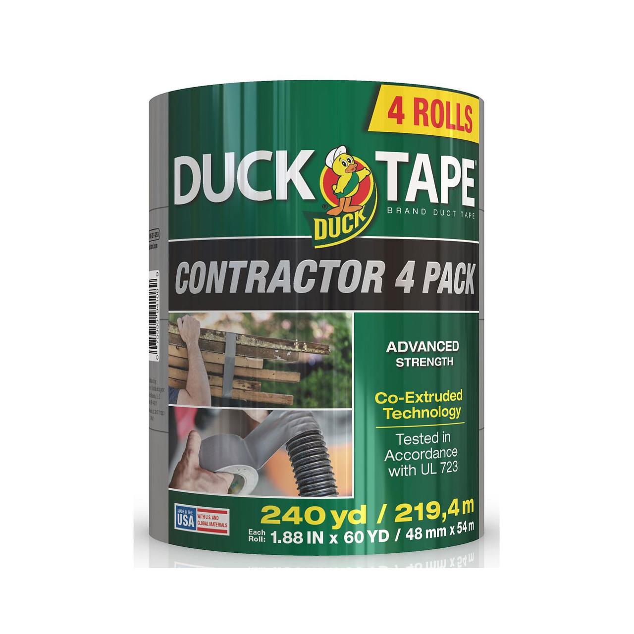 Contractor Grade Duck TapeÂ® Brand Duct Tape - Silver, 4 pk, 1.88 in. x 60 yd