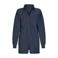 thumbnail image 4 of 2DXuixsh Combinaisons pour Femmes, Col en V, Manches Longues, Short, Mode, Chandail-Over, Taille Haute, Bleu, Taille m, 4 of 6