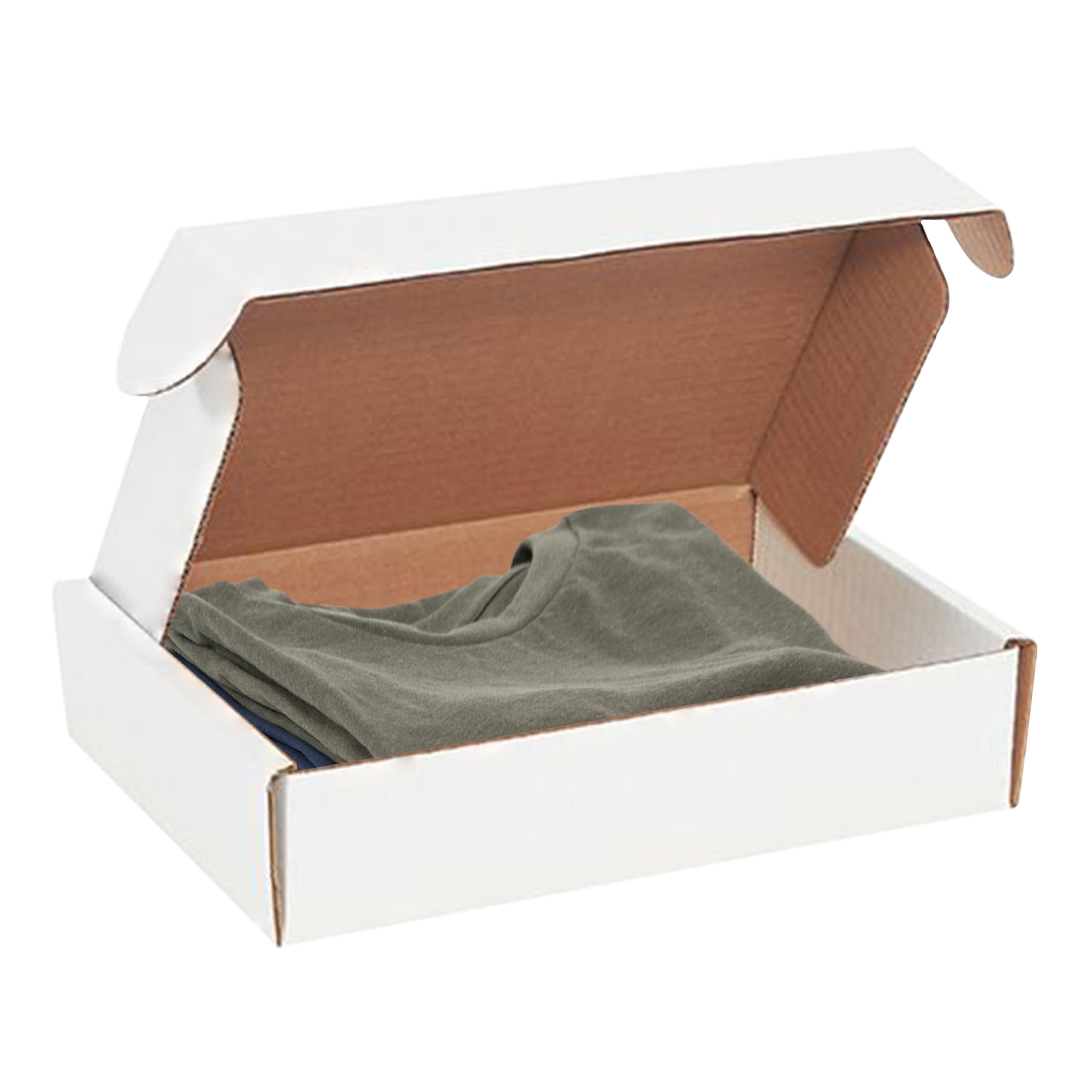 The Boxery 6 1/2 x 5 x 3 Inch-50-Pack, White Corrugated Shipping Box Mailers, Sturdy Shipping Boxes, Professional Packaging for Small Business Mailing, Gift Packing, Ship Flat