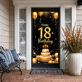 thumbnail image 6 of LUUFILx Happy 18th Birthday Party Banner Backdrop Birthday Decoration Background Photography Props Celebration Supplies Gold Balloons Cake, 6 of 6
