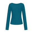 thumbnail image 5 of BLVB Women's Basic Crewneck Tops Casual Backless Slim Fit Solid Color Long Sleeve Ribbed Knit T-Shirts, 5 of 8