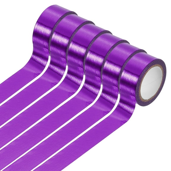 Uxcell 6 Rolls Foil Washi Tape 5.5 Yards x 0.6" Solid Foil Decorative Tape Metallic Color Masking Tape for Arts & Crafts Labeling DIY Scrapbooking Planner Gift Wrapping, Purple