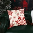 thumbnail image 5 of Christmas Pillowcase, Holiday Pillow Cover, Red Polyester Fibre Winter Sofa Cushion Cover with Invisible Zipper, 17.71x17.71 Inch Decorative Throw Pillowcase for Home and Outdoor Use, 5 of 7
