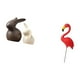 thumbnail image 5 of Juego de estatuas de cerámica de conejo y flamenco, figura de animal de , decoración de jardín de primavera y Pascua para mueble de TV y pati, 5 of 8