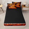 thumbnail image 4 of Homewish Fire Hockey Zipper Full Size Comforter Sets with Fitted Sheet and 2 Pillowcases, Sport Zipper Bedding Set for Men and Boys, Black Reversible, 4-Piece, 4 of 6
