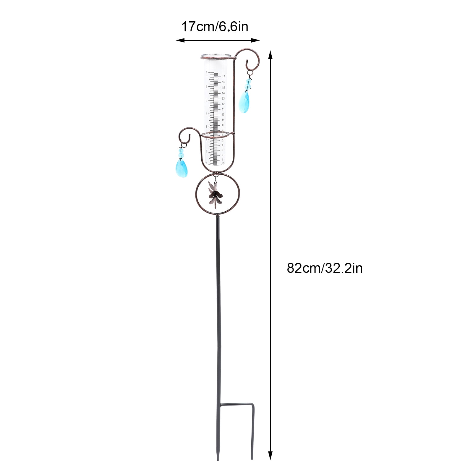 Wrought Iron Rain Gauge for The Garden Tubes Replacement Outdoor Brown