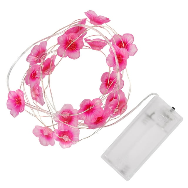 Cadena de Luz LED rosa flor roja Bling Bling lámpara centelleante plástico decorativos al aire libre