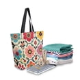 thumbnail image 2 of FORMRS Womens Canvas Tote Bag with Zipper Inner Pocket Shoulder Handbag, Colorful Flowers, 2 of 7