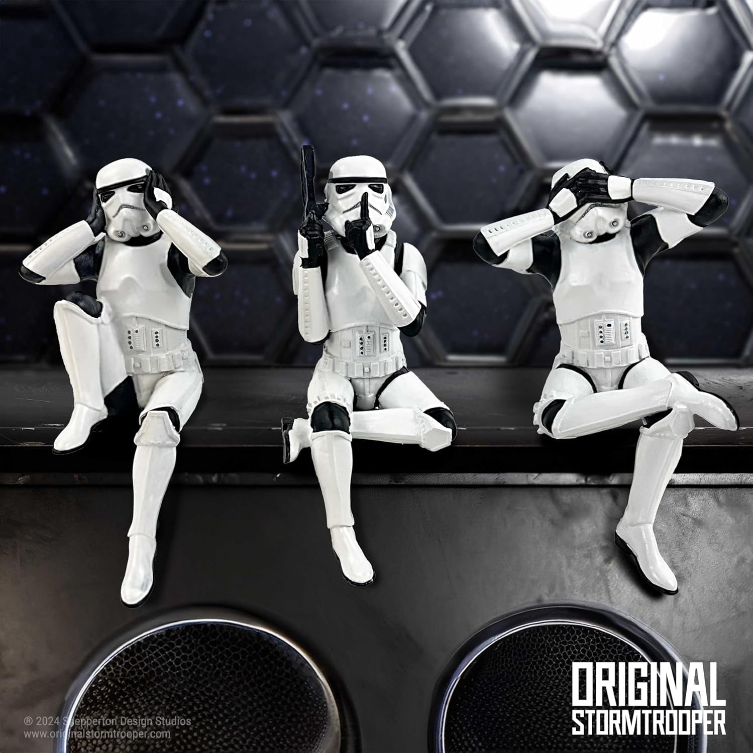 Nemesis Now Three Wise Sitting Stormtrooper Figurines 11cm, Resin, White, Official Original Sto