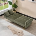 thumbnail image 3 of Glavbiku 79" Corduroy Sofa Bed,Foldable Loveseat with Folding Armrests,Daybed for Living Room,Green, 3 of 14