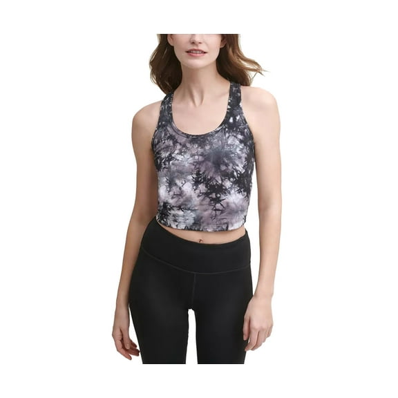 Calvin Klein Womens Performance Cropped Tie-Dyed Active Top Size Small Color Dolce