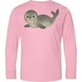 thumbnail image 3 of Inktastic Adorable Seal Illustration Cute Animal Art Long Sleeve Youth T-Shirt, 3 of 5