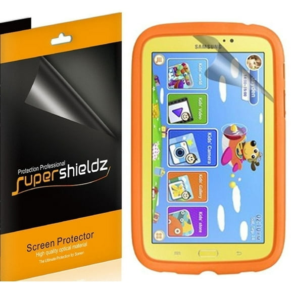 [3-Pack] Supershieldz Designed for Samsung Galaxy Tab 3 Kids Screen Protector, Anti-Bubble High Definition (HD) Clear Shield