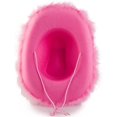 thumbnail image 5 of Sombrero de Vaquera Rosa con Plumas - Sombrero de Vaquero para Mujeres, Adolescentes con ala de Plumas esponjosas, Fiesta de Disfraces temática, Disfraces para Juegos de rol, Talla para Adul, 5 of 5
