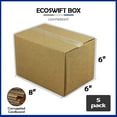 thumbnail image 2 of EcoSwift Brand Premium 8x6x6 Cardboard Boxes Mailing Packing Shipping Box Corrugated Carton 23 ECT, 8"x6"x6", Brown, 5-Pack, 2 of 6