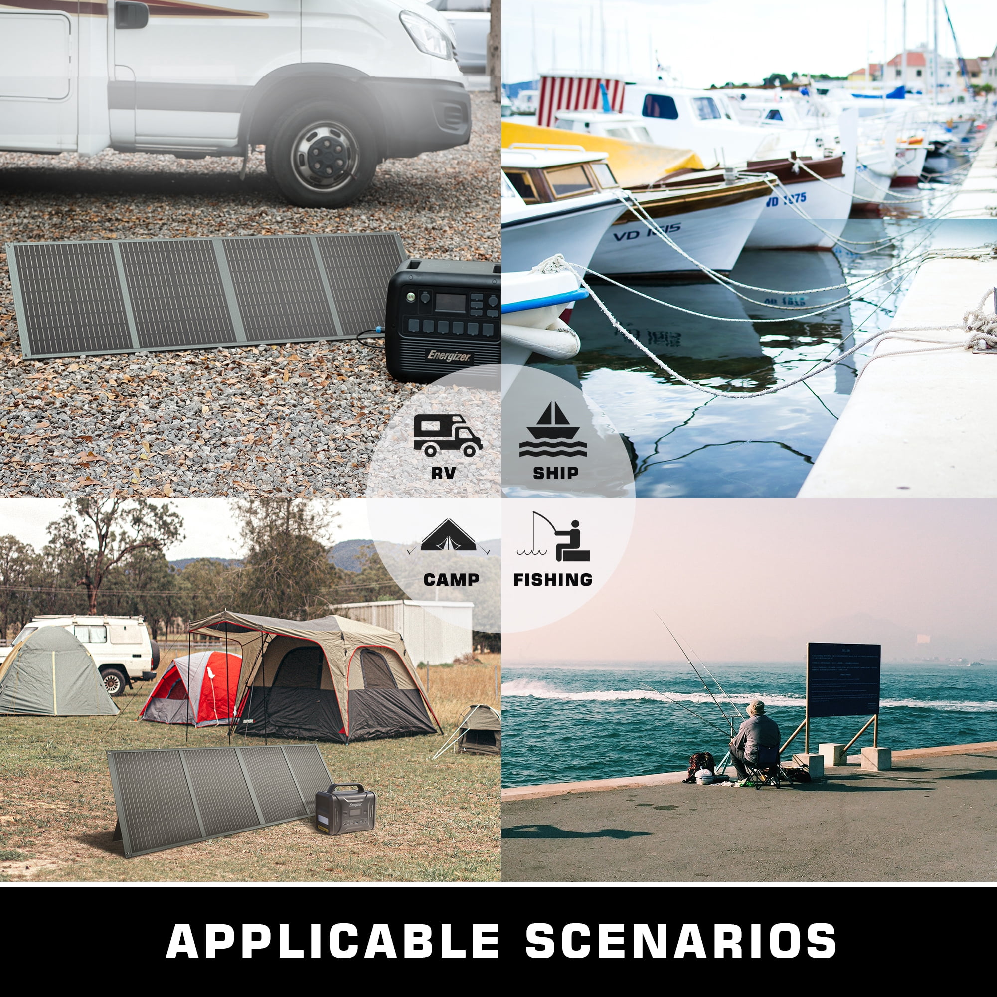 Foldable Solar Panel for Camping, 110W Portable Solar Panel for Solar Generator and USB Devices, Foldable Solar Panel Charger for Outdoor Camping Travel