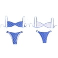 thumbnail image 2 of Women's Boho Bikini Sets Cheetah Gingham Bathing Suit Cute Hot Triangle String Thong Swimsuit, 2 of 8