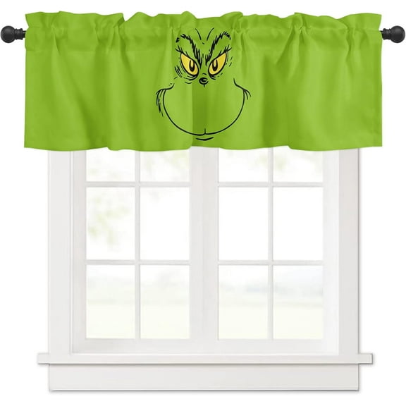 Christmas Valances Curtain Valance Merry Christmas Window Curtain Valances for Kitchen Bathroom Rod Pocket Christmas Ornament Xmas Farmhouse Bathroom Laundry Short Curtains Decoration 54x18in