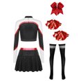 thumbnail image 4 of Yhong Womens Cheerleading Costume 5PCS Cheer Uniform High School Cheer Leader Fancy Dress Outfits Red L, 4 of 6